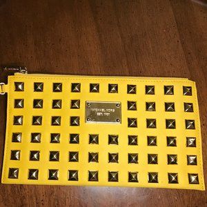 MICHAEL Michael Kors Leather (Gold Studded) Clutch